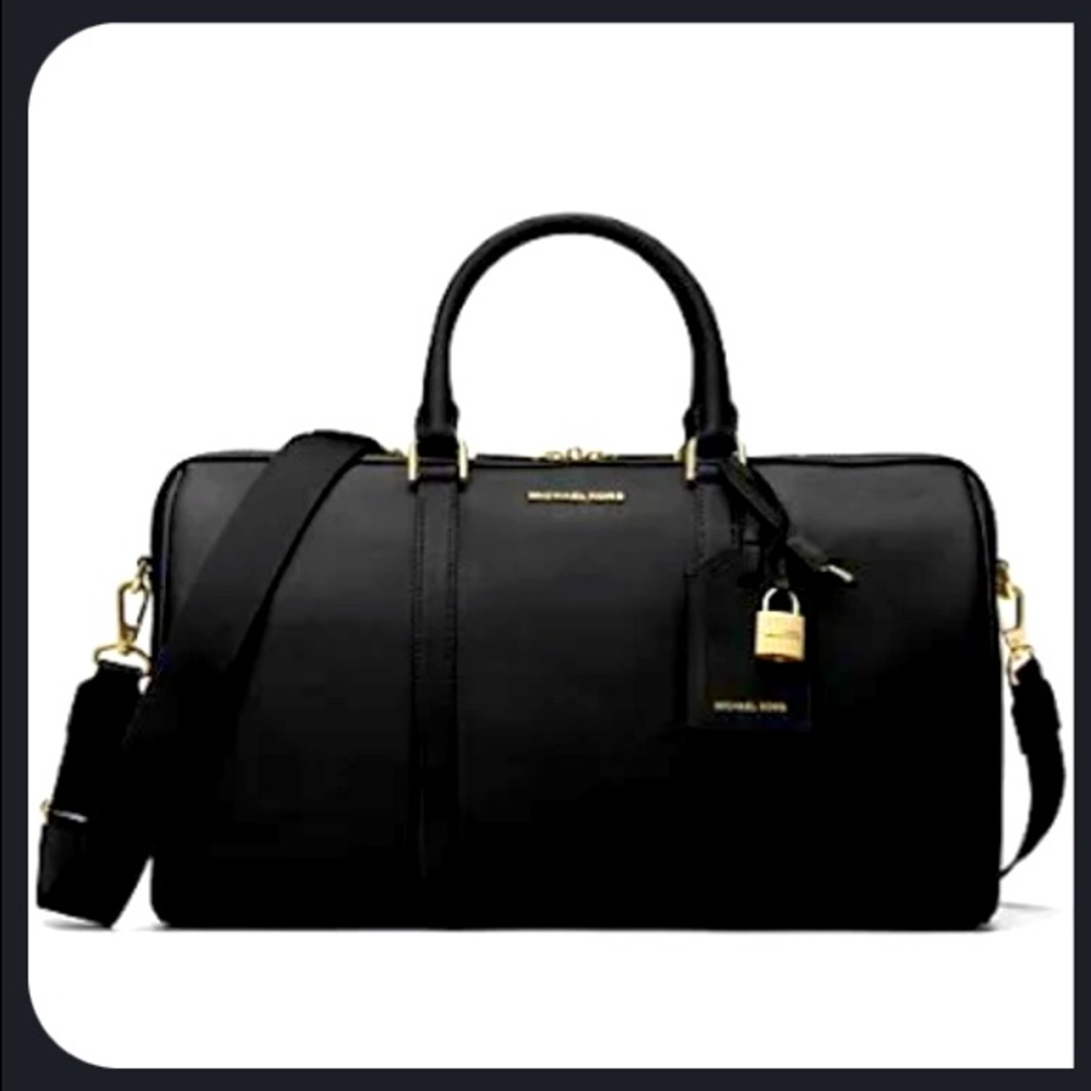 Michael Kors Jet Set Travel Large Leather Weekender - Black